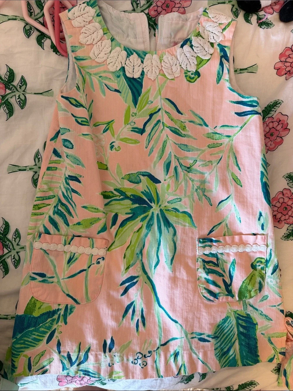 Lilly Pulitzer Pink Tropical Leaf Print Shift Dress